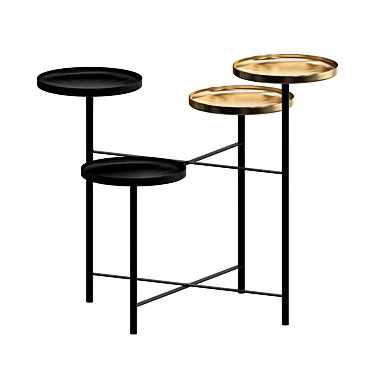 Versatile Metal Side Table with Multiple Levels 3D model image 1 