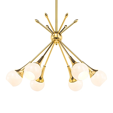 Elegant Pontil Chandelier: Illuminate in Style! 3D model image 1 