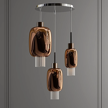 Sleek Dolium Pendant Light 3D model image 1 