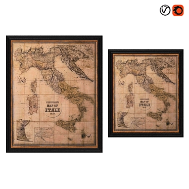 Stanford's 1859 Map: Authentic Italian Restoration 3D model image 1 