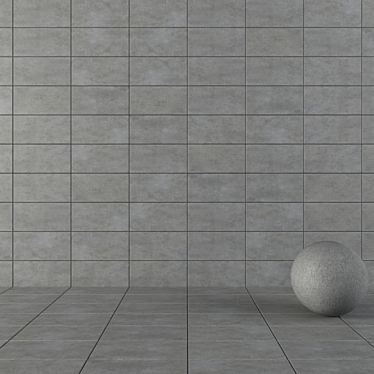 Savoy Concrete Wall Tiles: Modern Anthracite Set 3D model image 1 