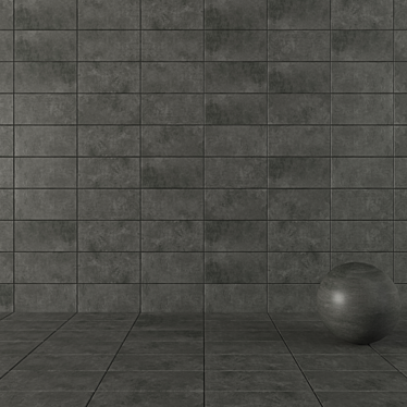 Anthracite Concrete Wall Tiles - Suite Collection 3D model image 1 