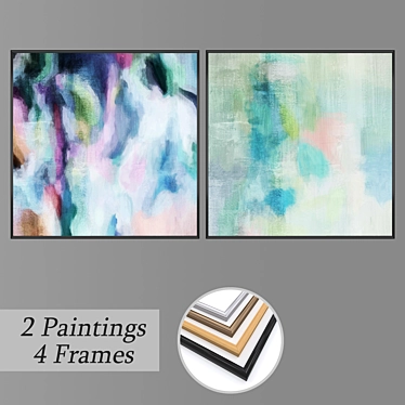 Multi-Framed Wall Paintings Set 3D model image 1 