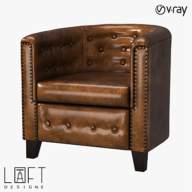 LoftDesign 086 Leather Armchair 3D model image 1 