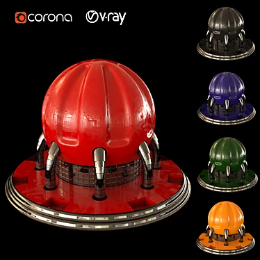 Title: Sleek Metal V-Ray Corona Plugin 3D model image 1 