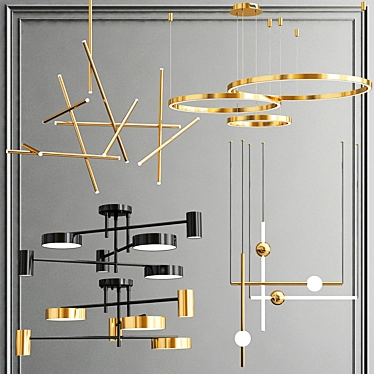 Sleek & Chic Chandelier Collection 3D model image 1 