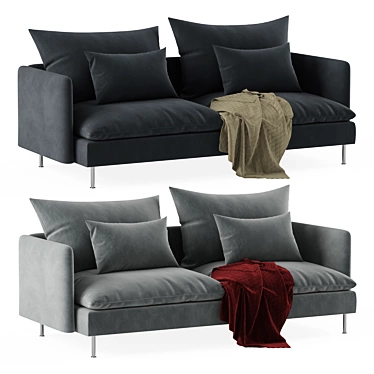 Elegant and Versatile IKEA SODERHAMN Sofa 3D model image 1 