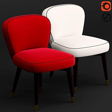 Olivia Black Tie Chair 3D model image 1 