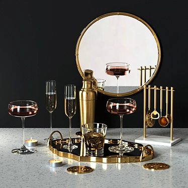 Mirrored Drink Set 3D model image 1 