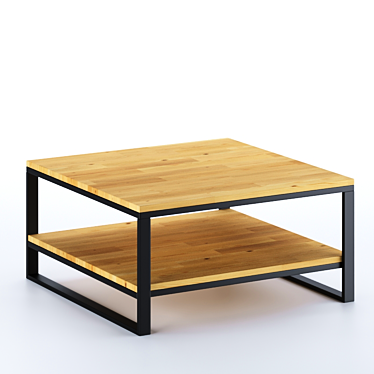 Hiba Square Oak Coffee Table 3D model image 1 