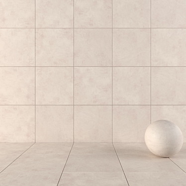 Ares Ivory Concrete Wall Tiles: Modern & Versatile 3D model image 1 