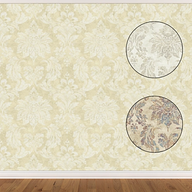 Seamless Wallpaper Set: 3 Colors 3D model image 1 