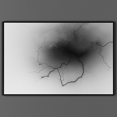Sleek Black Framed Canvas 3D model image 1 