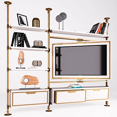 Rotatable Double Sided TV Cabinet 3D model image 1 