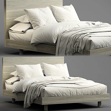 Sleek and Modern Cayman Platform Bed 3D model image 1 