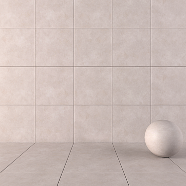 Galaxy Cement Wall Tiles: Contemporary Concrete Elegance 3D model image 1 