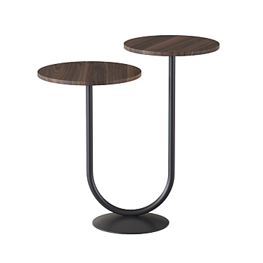 Rustic Steel and Wood Coffee Table 3D model image 1 