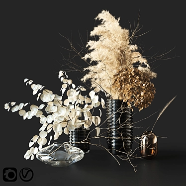 Eternal Beauty: Dry Blossom Bouquet 3D model image 1 