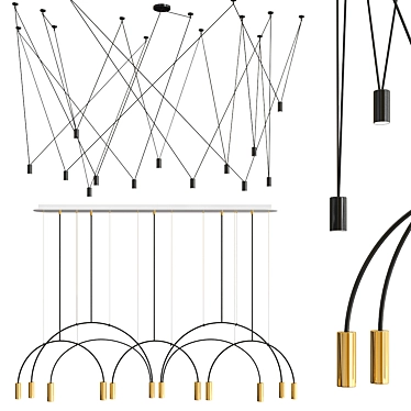 Modern Minimalist Chandeliers: Stylish Illumination 3D model image 1 