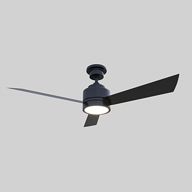 Sleek Black Ceiling Fan 3D model image 1 