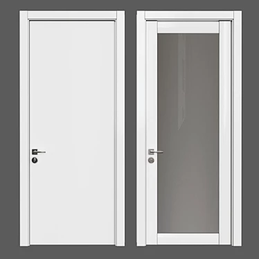 Modern 16-Panel Door 3D model image 1 