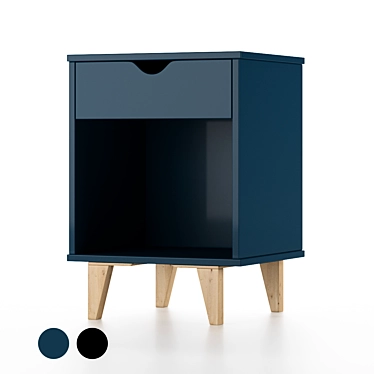 Sleek Nightstand with Drawer 3D model image 1 