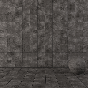 BLACK ARES Concrete Wall Tiles 3D model image 1 