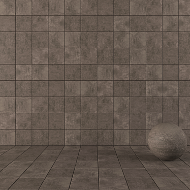 Ares Brown Concrete Wall Tiles 3D model image 1 