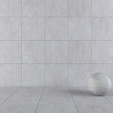 Savoy Gray Concrete Wall Tiles: Modern Multi-Texture Collection 3D model image 1 