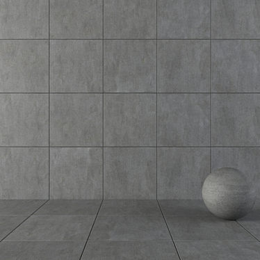 Savoy Anthracite Concrete Tiles 3D model image 1 