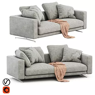 Elegant Flexform Campiello Sofa 3D model image 1 