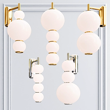 Elegant Pearl Glass Wall Lamp 3D model image 1 