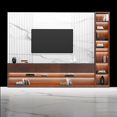 Modern Wall-Mounted TV Stand 3D model image 1 