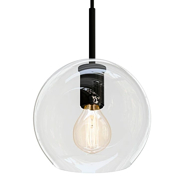 RH Utilitaire Globe Pendant Black: Sleek, Modern Lighting 3D model image 1 