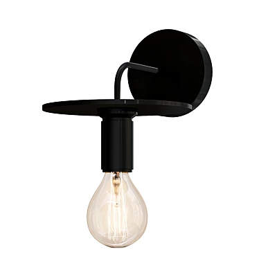 Knurled Disk Shade Sconce Black 3D model image 1 