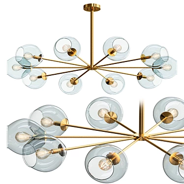 Scandinavian-Style Glass Chandelier 3D model image 1 