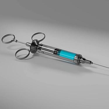Blue Syringe 3D model image 1 