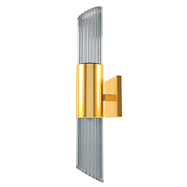 Luxurious Gold Clear Glass Wall Sconce 3D model image 1 