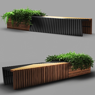 Contemporary Poly Bench 3D model image 1 