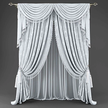Stylish Curtain Set - Polys: 359030 Verts: 362889 3D model image 1 