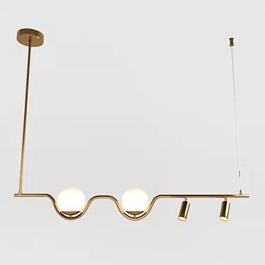 Le Vita Gold Duo Pendant Light 3D model image 1 