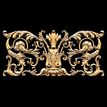 Elegant Baroque Carved Trim - Perfect for CNC and Render 3D model image 1 