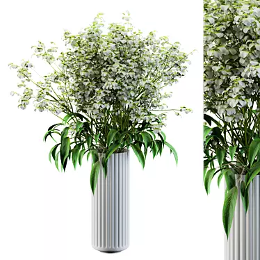 Delicate White Floral Bouquet 3D model image 1 