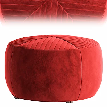 Sicily Velvet Tufted Ottoman 3D model image 1 