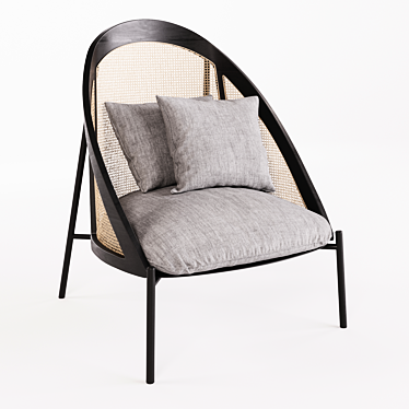 GTV Loïe Rattan Lounge Chair: Game Ready 3D Model 3D model image 1 