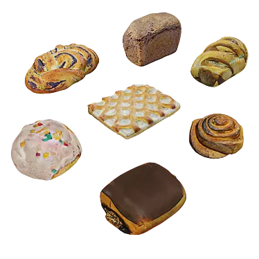 Artisan Bread Selection 3D model image 1 