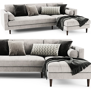 Modern Sven Chaise: Stylish, Comfortable 3D model image 1 