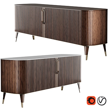 Eden-Rock Sliding Door Sideboard 3D model image 1 