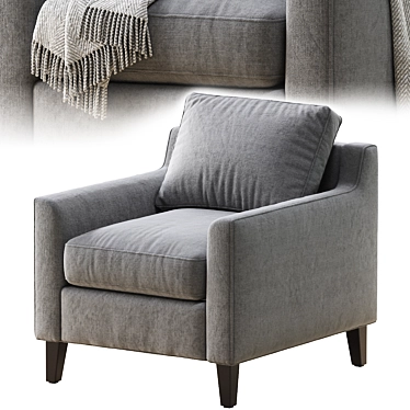 Elegant Beverly Armchair: 32" x 36" x 37 3D model image 1 