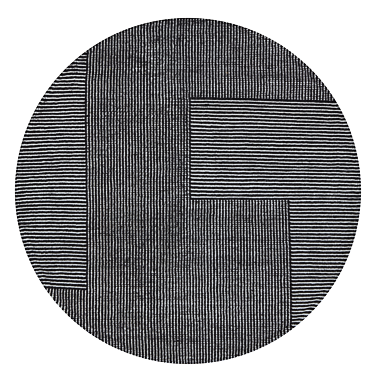 Hand-Knotted Wool Stripe Rug 3D model image 1 